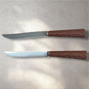 Vintage Westall Richardson Stainless Steel Horn Handle Knives Sheffield England